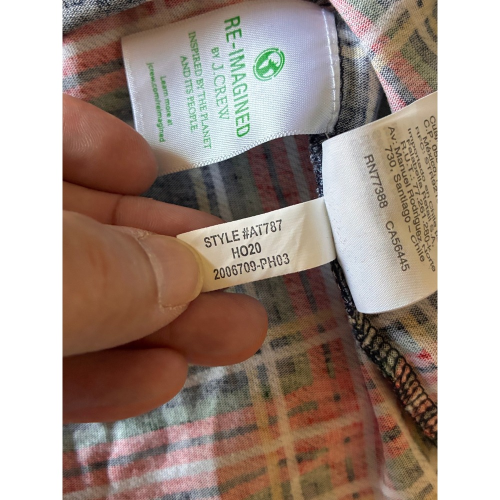 J.Crew Re-Imagined Womens Med Navy Red Tartan Plaid Cotton Turtleneck AT787 - Picture 5 of 12